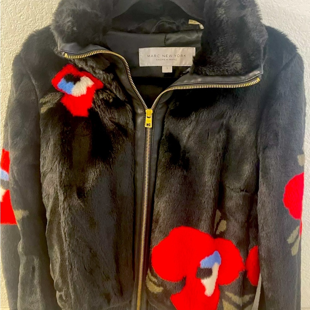 FAUX fur jacket MARC NY worn once size small